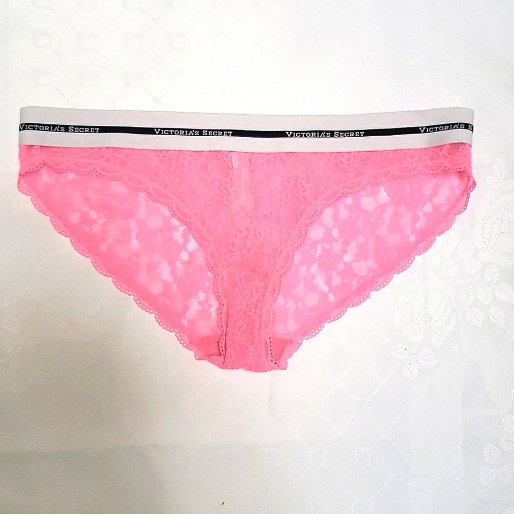 Victoria's Secret Lace Bikini Panties LOGO Elastic Waistband L